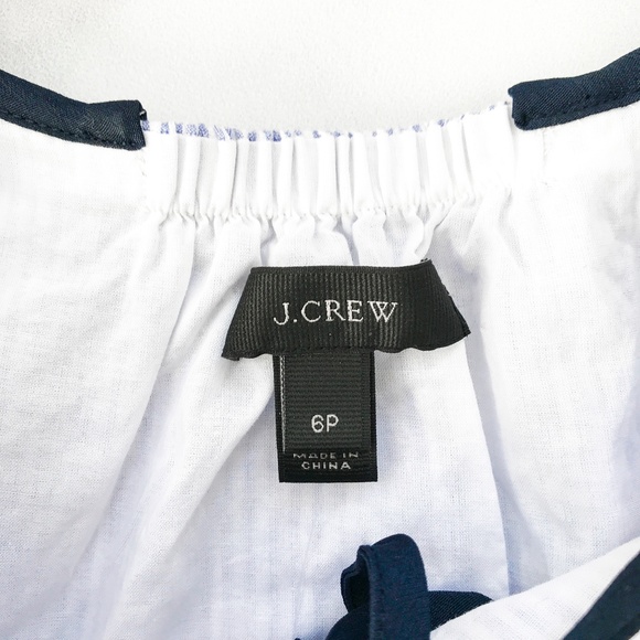 J. Crew Petite Tipped Ruffle Top in Stripe - Picture 6 of 8